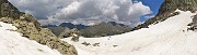 28 Risaliamo a vista verso il lago del Vallone pestando neve